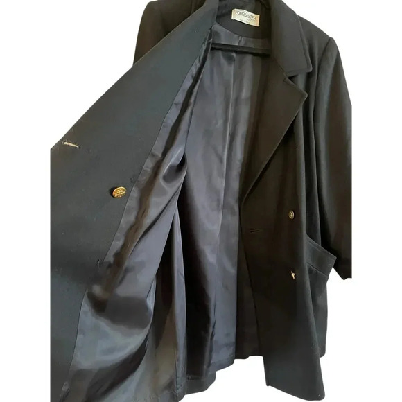 VTG Forecaster Of Boston Women’s 100% Wool Double Breasted Coat Black Size 8 - Picture 7 of 11